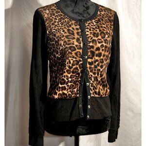 White House Black Market Cheetah Sweater, Medium